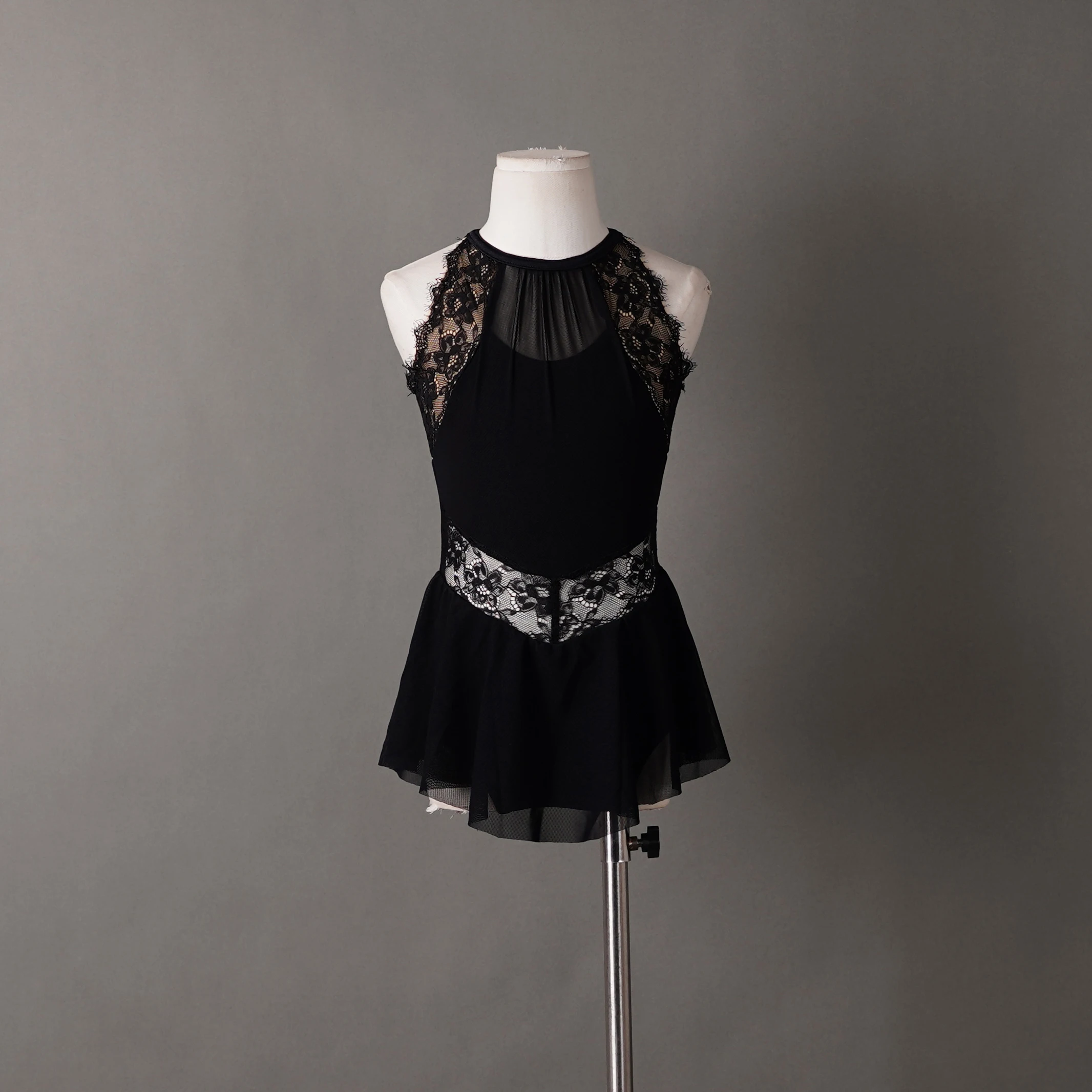 black lace dance dress TID Floral Lace Ballroom Dress D014