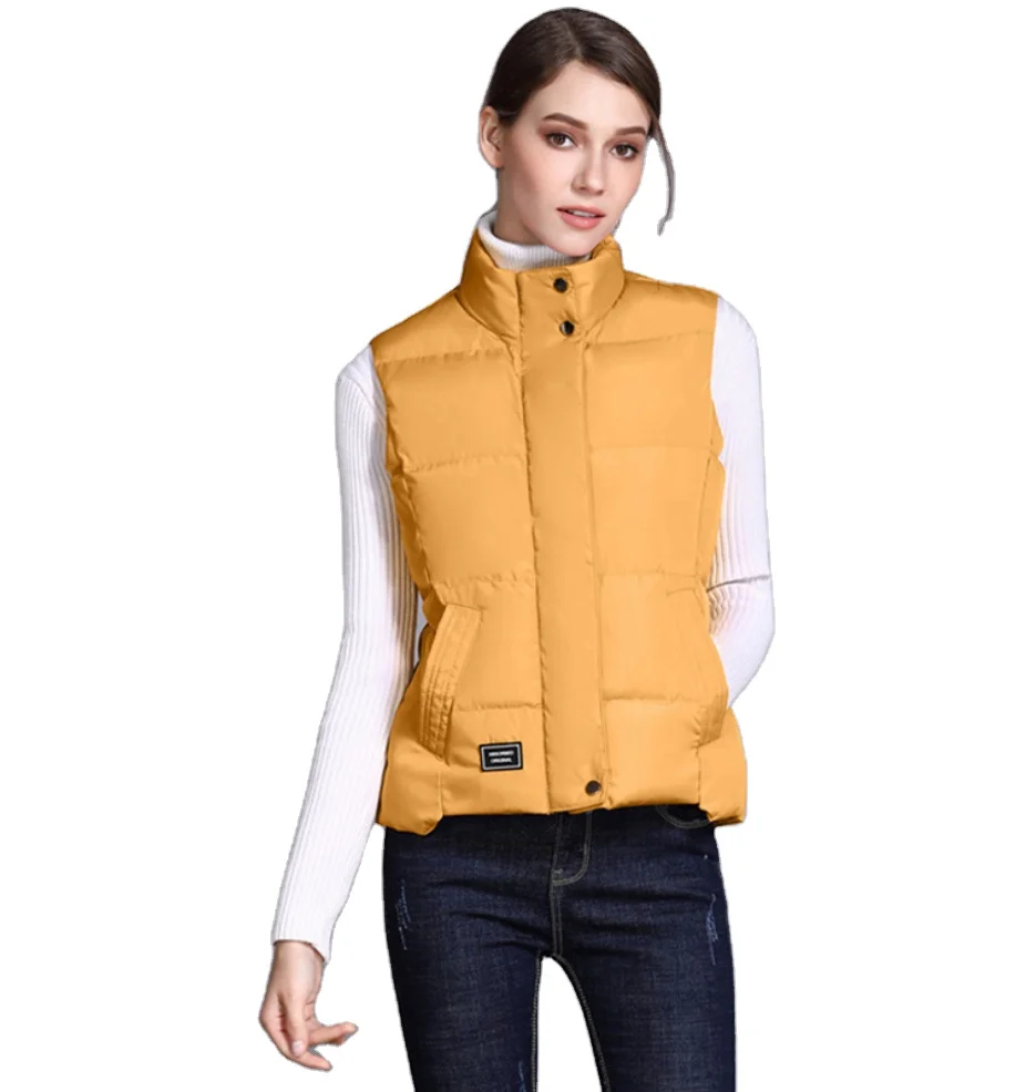 Winter Vest Yellow Puffer Vest Womens 5665 Women's Winter Down
