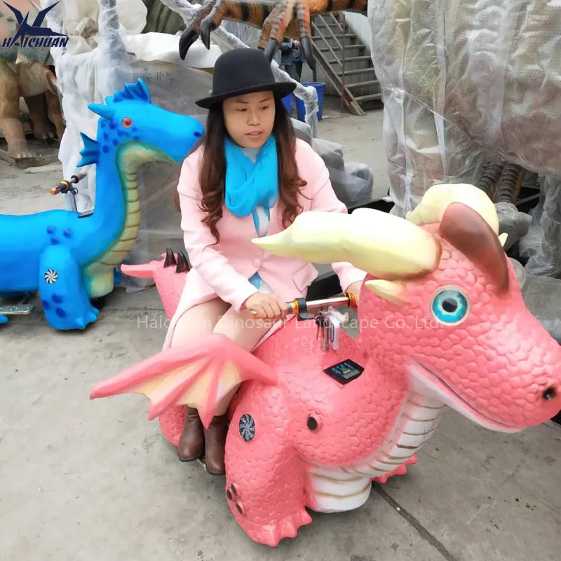 Haichuan 12V*2 Battery Operated Animal Dinosaur Shaped Rides Shopping Mall Kids Car