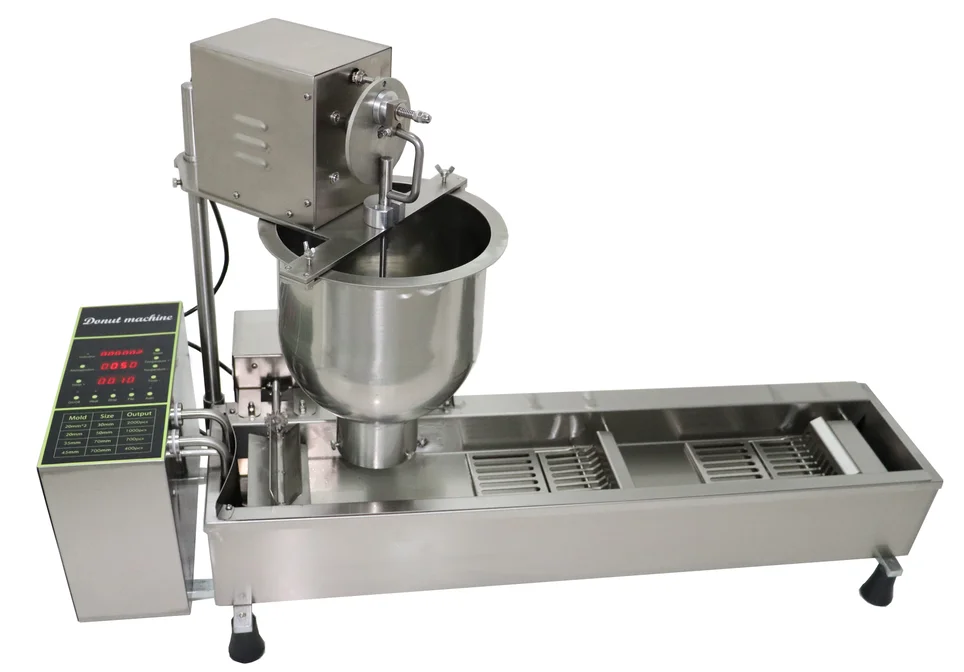 Commercial industrial high quality big yeast raise double 2 row doughnut donut maker frying making machine fully automatic fryer