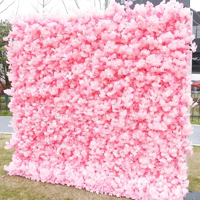 Customized 3D /5D Environmental Protection Flower Wall Cherry Blossoms Flower Wall Decoration