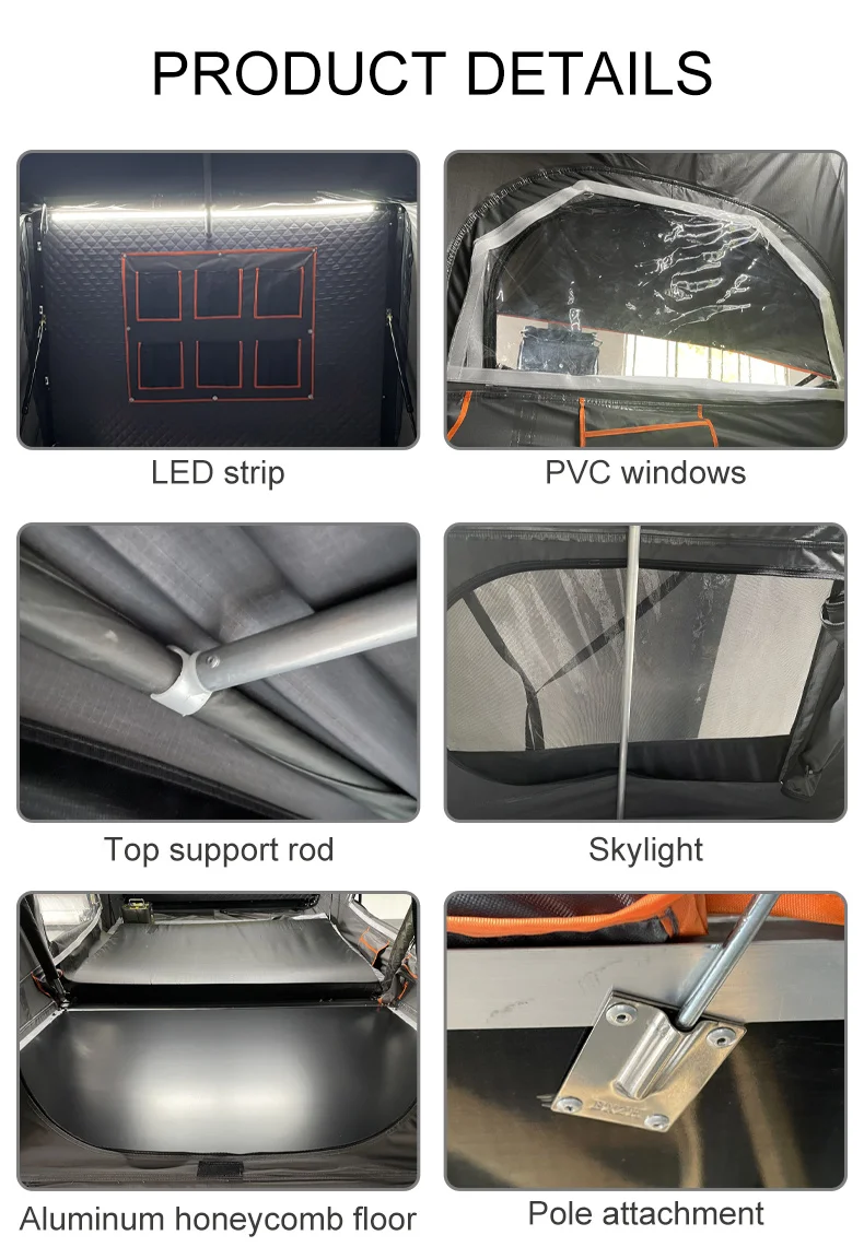 Shendun Hard Shell Aluminium Roof Top Tent Hard Shell Car Roof Tent 4