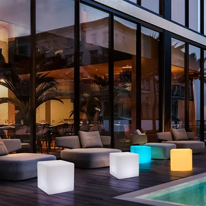 2026 Contemporary LED Cube Floor Lamp Modern Nordic Luxury Style with Remote Control E27 Base Plastic Body for Hotel Home Living