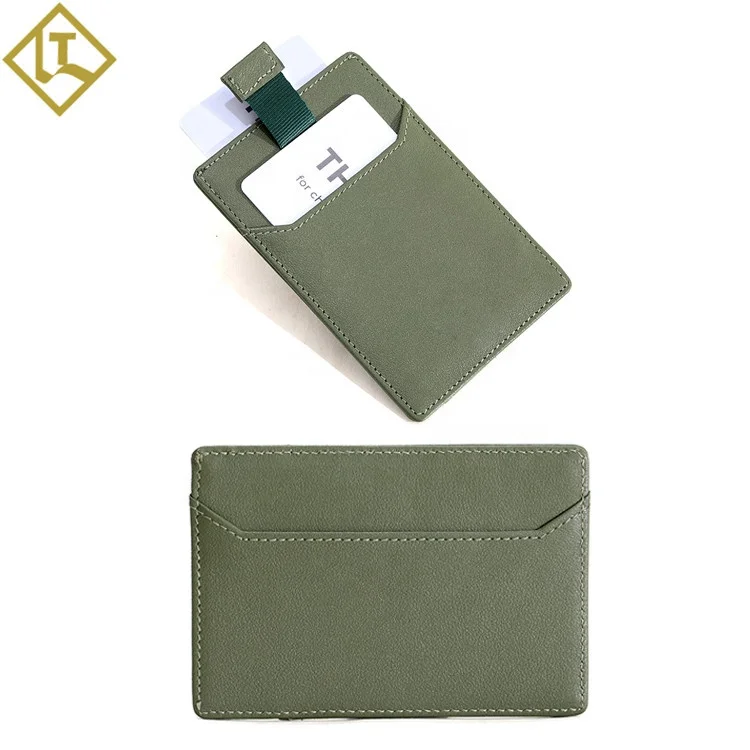 Hot selling smart wallet slim card holder mens genuine leather simple rfid credit card holder