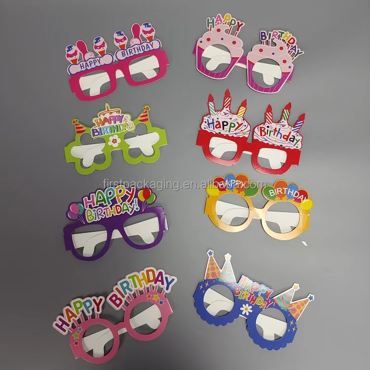 Colorful Paper Glasses for Birthday Boys Girls Photo Props Decoration  Celebrate Funny Paper Glasses Kids Birthday Party Kits