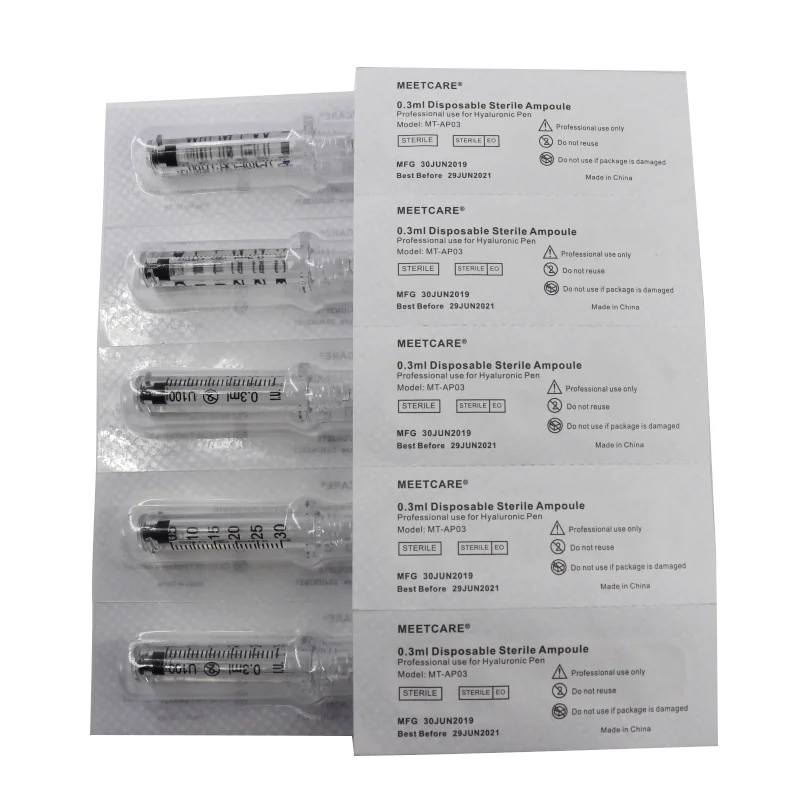 Пистолет для мезотерапии, стерильная игла, адаптер, распылитель, иглы с гиалуроновой кислотой, 0,3 мл, 0,5 мл, ампульная головка для ампульной гиалуроновой ручки