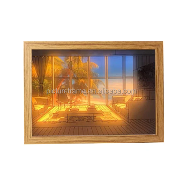 6x8 Shadow Box LED Energy Efficient Illuminated Art Light up Photo Frame Home Decor for Bedroom and Living Room