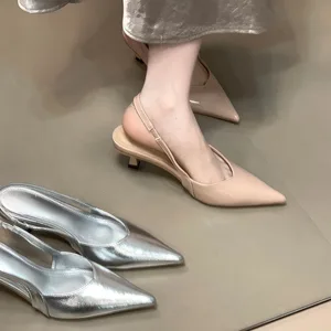 QuiteS 2026 Women's High-Top Stiletto Heel Sandals New Style Summer High-Heeled Shallow Mouth Slip-On Fashion Trend Pointed Toe