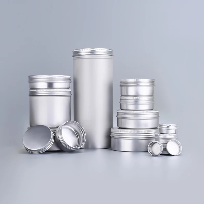 Aluminum Jar Aluminum Round Tin Containers 5g 10g 15g 20g 30g 50g 60g 80g 100g 150g 200g 250g 300g 350g 1000g Aluminum Tin Jars