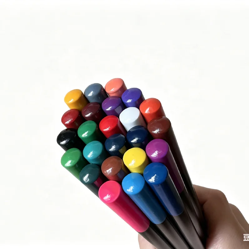 12/24Colors Plastic Art Set Dipped-end Colored Lapis Cores 7inch Painting Color Pencil For Kids_voghion.com