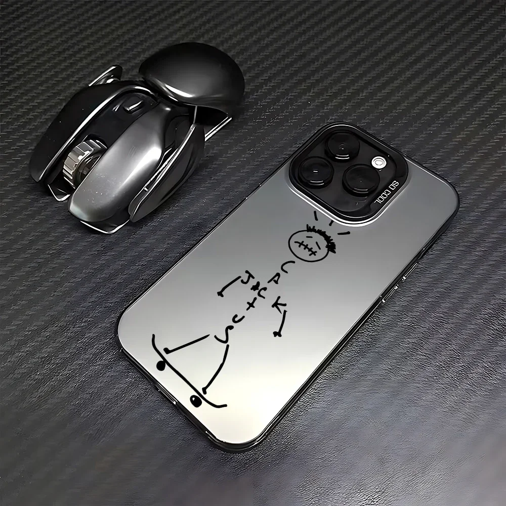 Luxury Travis Scott Cactus Jack Electroplate Phone Case for 16/15/14/13/12/11 Pro/Pro Max/X/XR/XSMAX/8/7 Plus Candy Matte