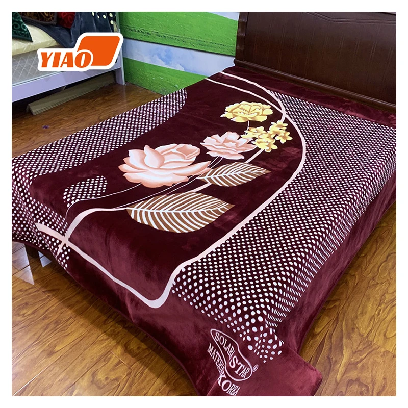 Beautiful Color Variation Print Plush Microfiber Korean Mink Blankets 2 Ply Mink Blankets Japan Mink Blanket Fabric