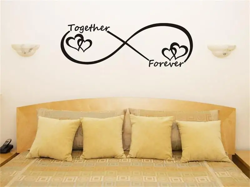 TOGETHER FOREVER WALL ART STICKERS PERSONALISED DECALS BEDROOM W58