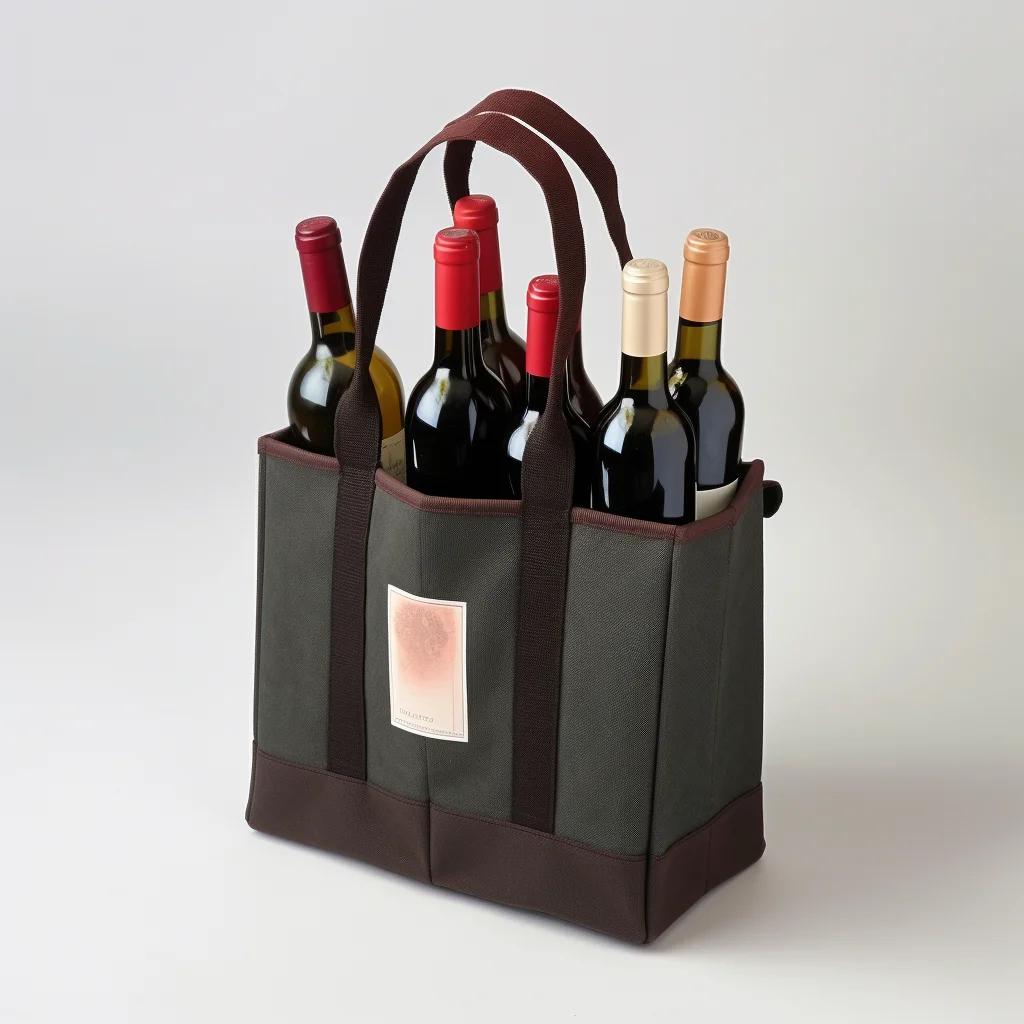 Wholesale Eco Friendly Heavy Duty Reusable 6 Bottles Carrier Non Woven Wine Tote Bag details
