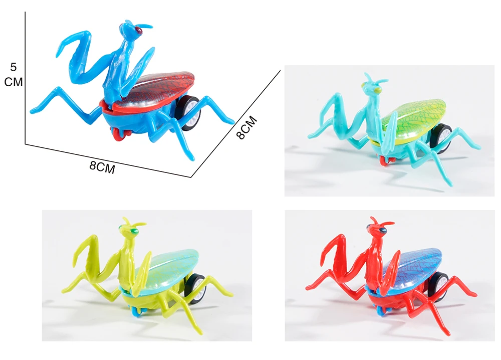 Bulk 2024 Cheap Mini Plastic Pull Back Insect Reptile Animal Promotional Toy