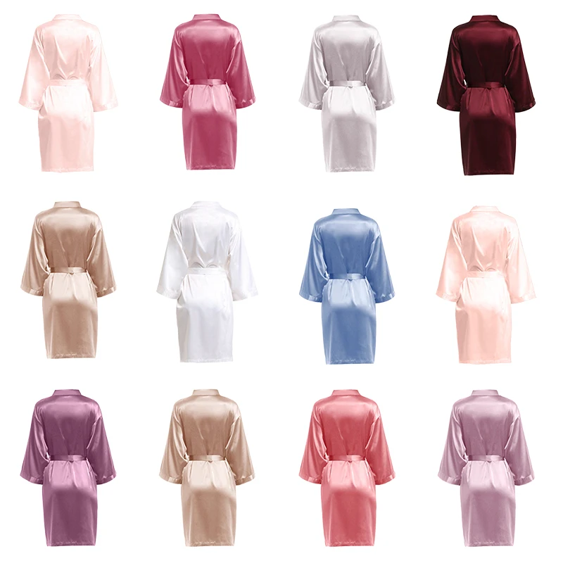 Manufacturer Hotel Robe Wholesale Satin Kimono Custom Logo Silk Robes