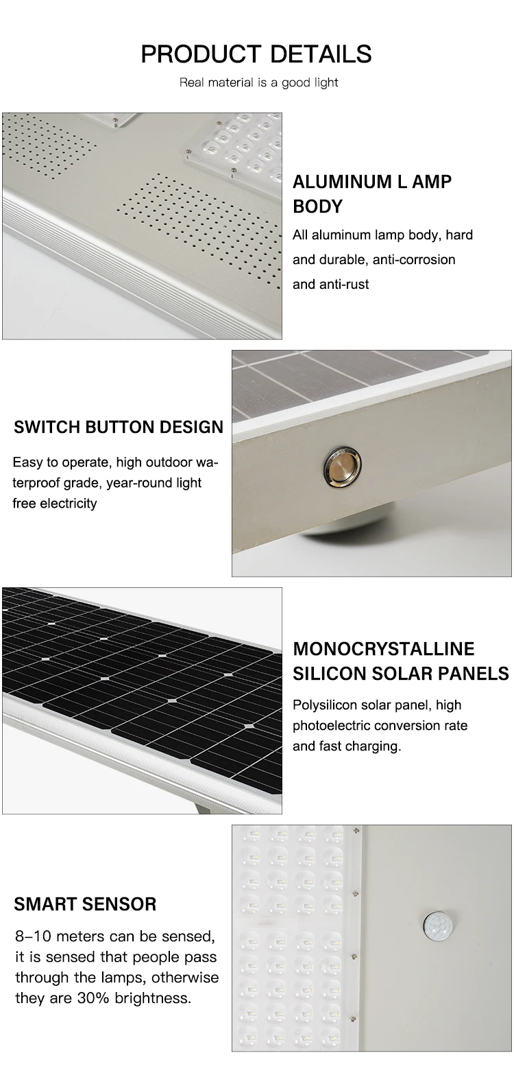 Mppt Controller System 15000Lm High Lumen Waterproof Ip66 100W All in One Solar Street Lamp