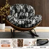 Coffee-colored base-ink wash painting seat cushion