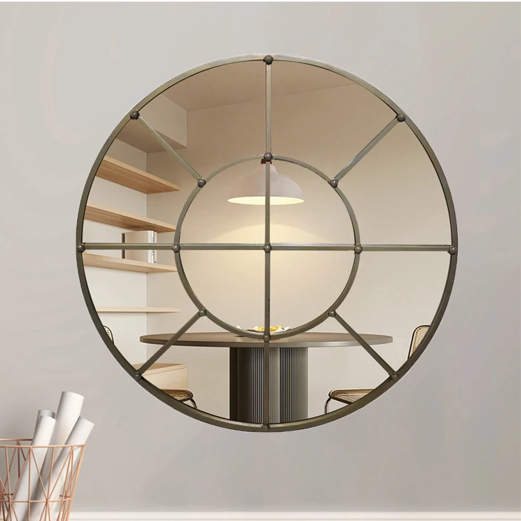 Custom Large Round Metal Frame Gold Black Vintage Full Body Big Circle