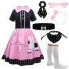 Pink dress+6 piece set