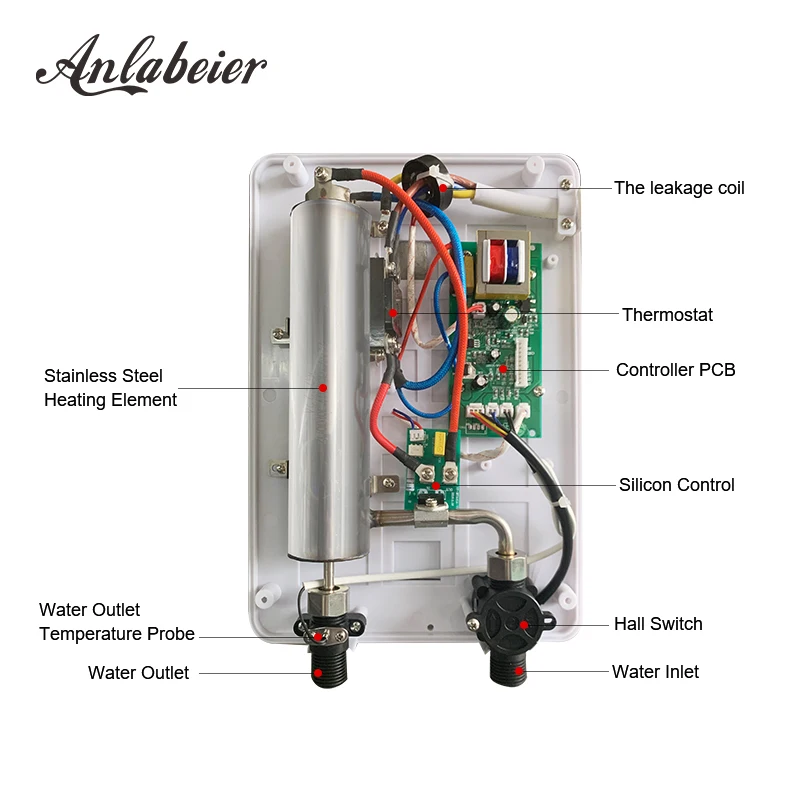 Scaldacqua Istantaneo Da Cucina 6,5 KW – Acqua Calda In 3 Secondi, Display Digitale, Protezione Antigoccia E Anturto, 30-55°C, Con Doccetta