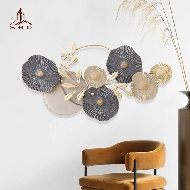 Living room background Metal wall hanging decoration Luxury wall hanging metal decoration