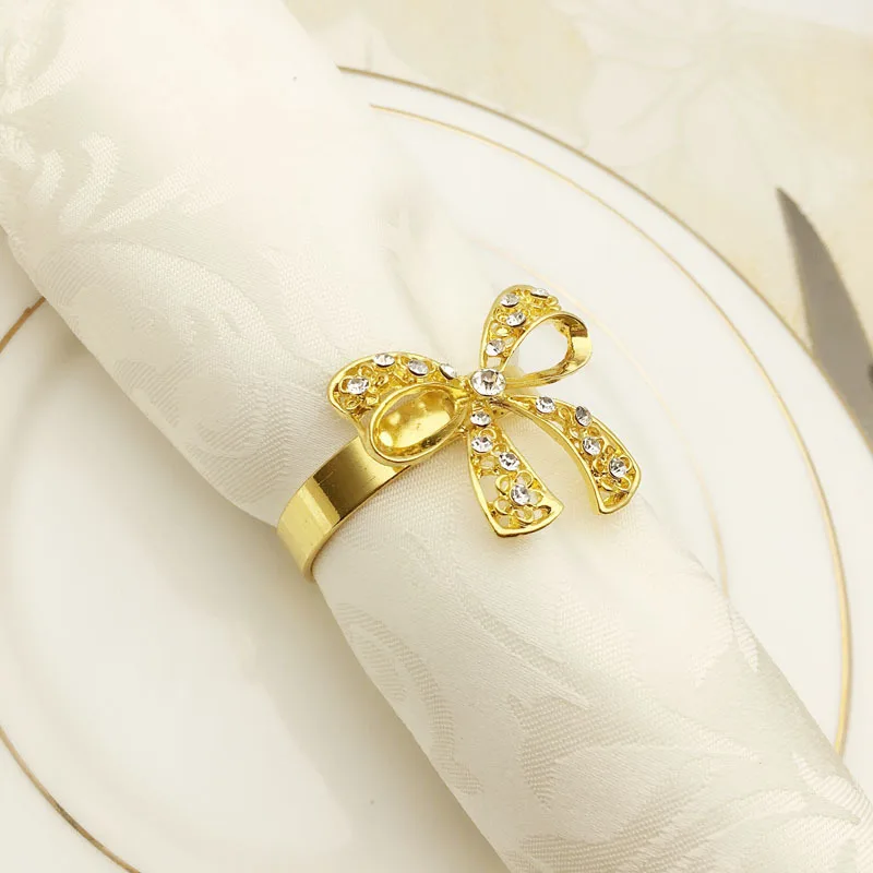 Custom Made Making IN STOCK Exquisite Pearl Simple Bow Napkin Rings