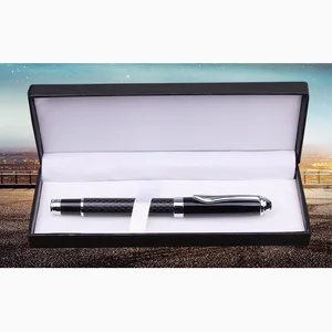 Perfect Quality Business Gift Set Custom Luxury Heavy Carbon Fiber Metal Rollerball Pen With Box case