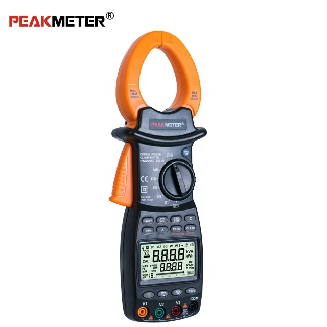 PEAKMETER PM2203 MS2203 Digital AC Analog Power Meter Data Logger Power Factor Energy Meter Power Electrical Meter Clampmeter