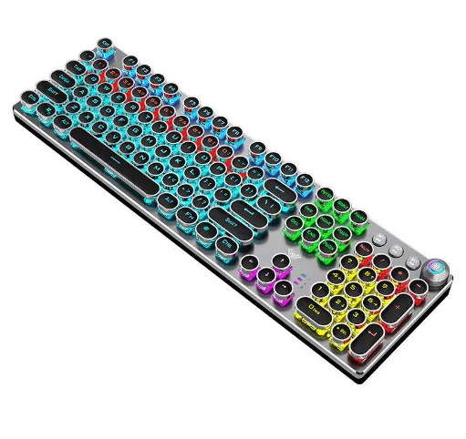 AULA Macro Mechanical Backlit RGB 104 Keys Game Keyboard Wired Blue Red Switch