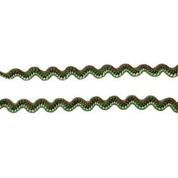 Wholesale 8mm diy wave polyester sewing lace braided fabric trimming garment bag metallic tatting ric rac lace trim in bulk