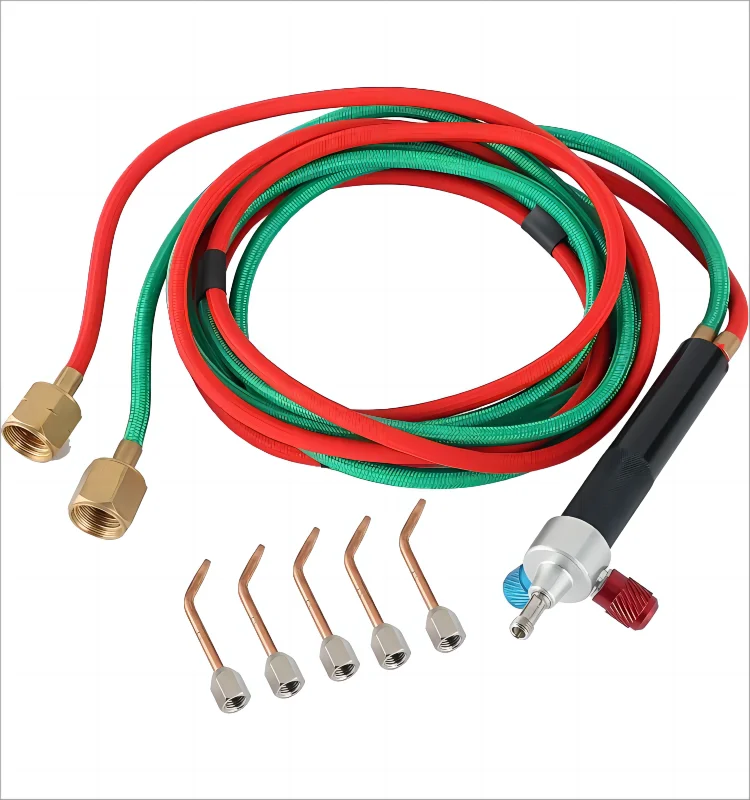 Mini Gas Soldering Gun Kit with 5 Weld Tips Small Torch Welding Kit for Oxygen Cylinders