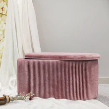 Unique European Style Tufted Velvet Ottoman Stool Set with Storage Factory Price Pouffe Footstool