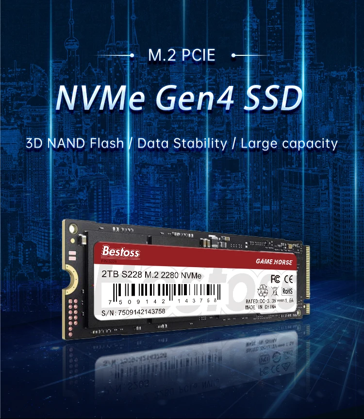 Bestoss Gen4 Ssd 512gb 1tb 2tb M2 Nvme Internal Gaming Solid State