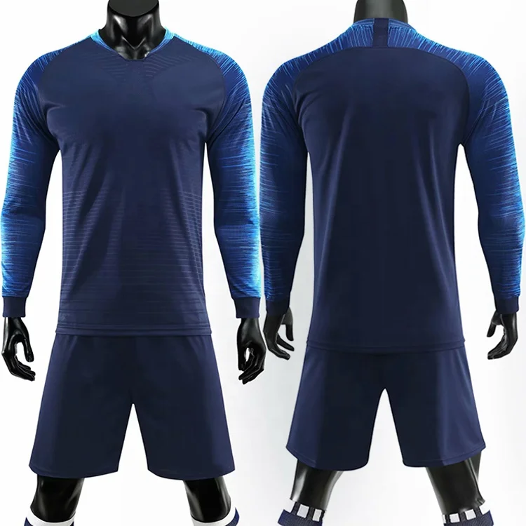 Top quality Navy blue soccer jersey set,cheap custom football kit