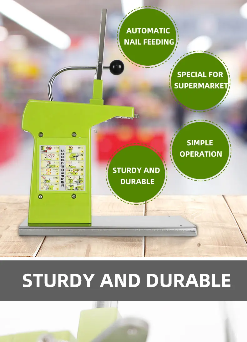 Supermarket Special 711 U Shape Mini Tying Tool Plastic Bag Seal Machine Packing Fruit Vegetable Manual Aluminum Nail Machine