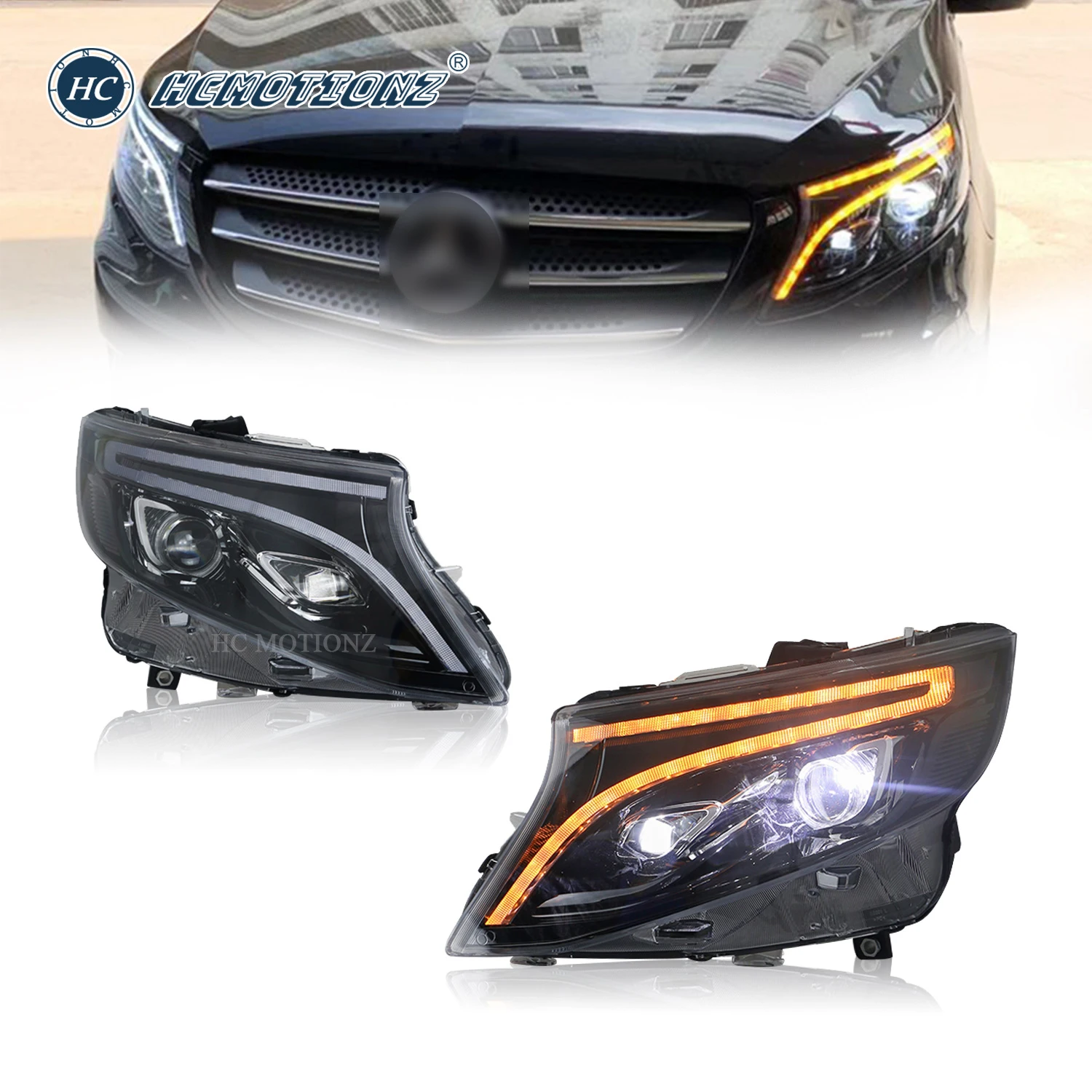 HCMOTIONZ LED Headlights for Mercedes-Benz Vito 2014-2020 Car