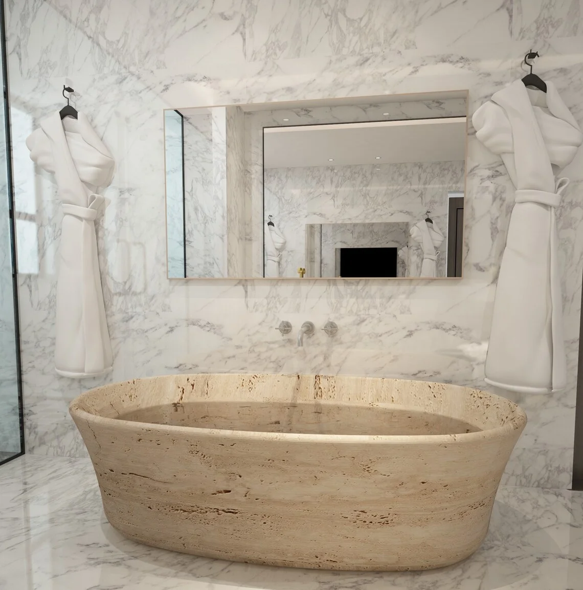 oval bathtub freestanding marble