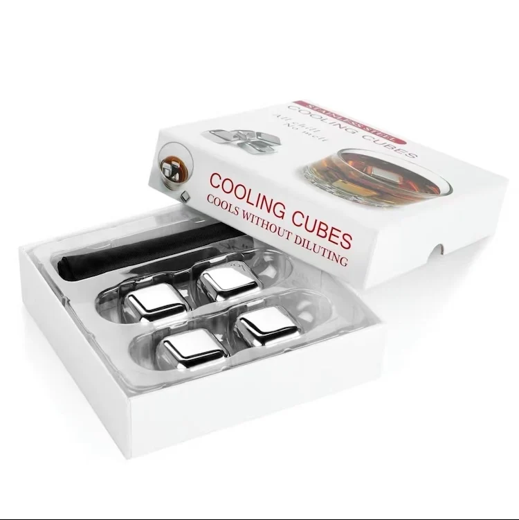 Sales Reasonable Price Stainless Steel Ice Cubes Set Stainless Steel Ice Cube Reusable Chilling Stones With OEM with Custom Logo