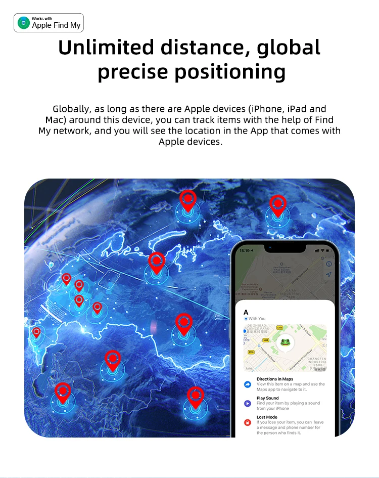 Works With Smart Tag for Apple Find My, GPS Items Tracker With Tag Holder & Keychains,IPX8 Waterproof Key Finder