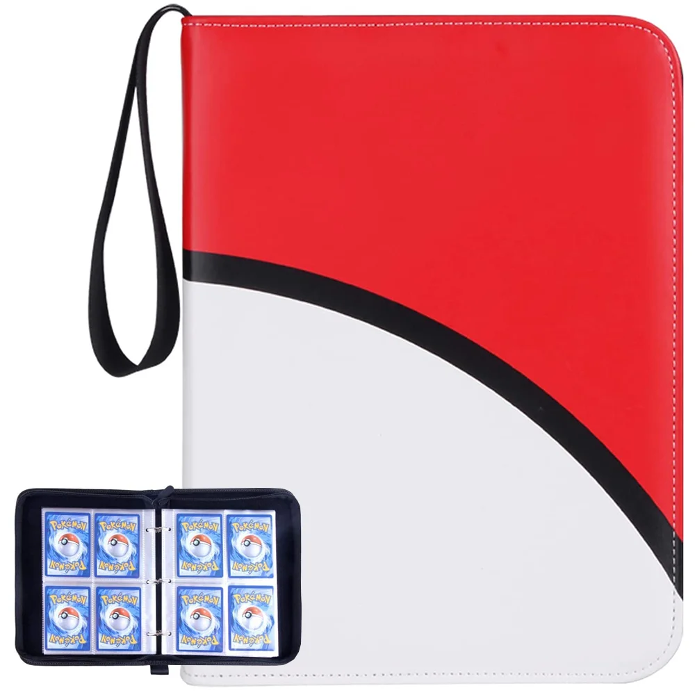 Trading Card Binder for Pokemon Cards Zipper case with 50 Premium 4-Pocket  Sheets Holds up to 400 Cards