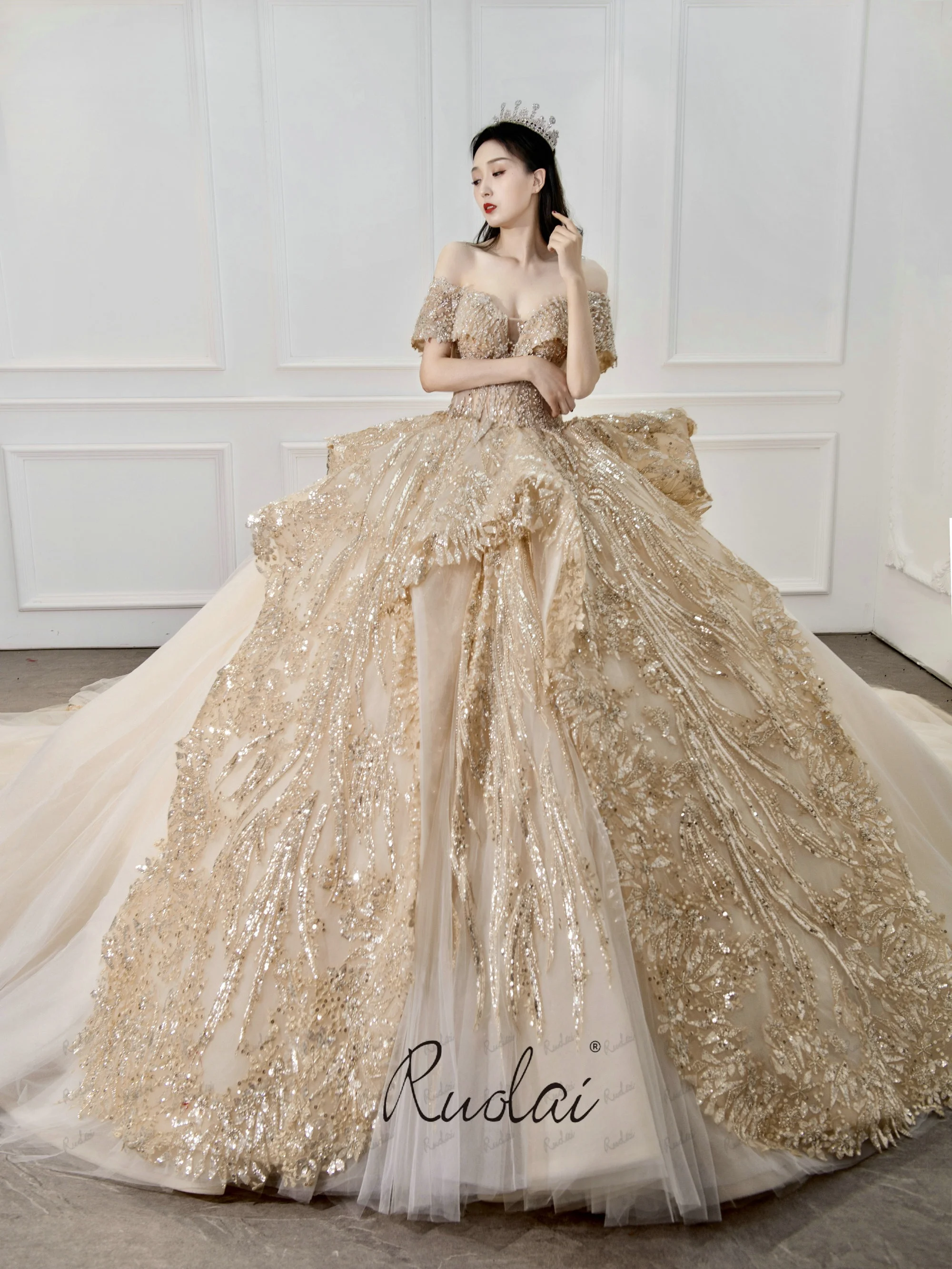 gold princess wedding dresses Gold Debut Ball Gown Cinderella Sweet 16 Dress Wedding Dresses 67563 –  Viniodress