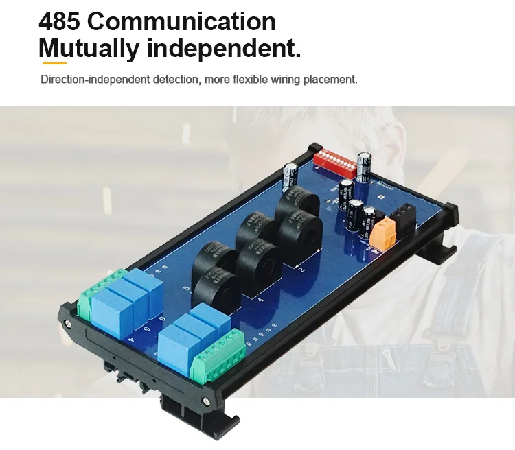 product huaqingjun 6 channel rs485 current voltage transformer detect module ac frequency 7 255hz detection modbus acquisition module714-8
