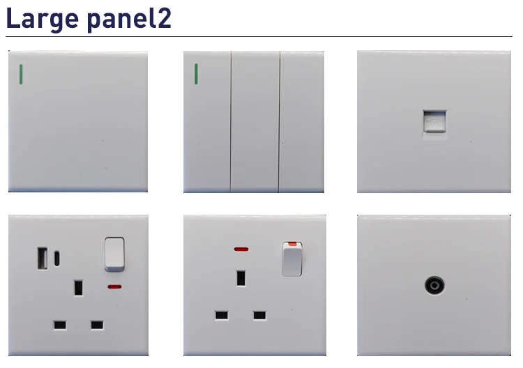 Universal Electrical Control 13A Multi Switch Socket 220V-250V Wall Switches White PC Touch Point BS Standard Power Socket