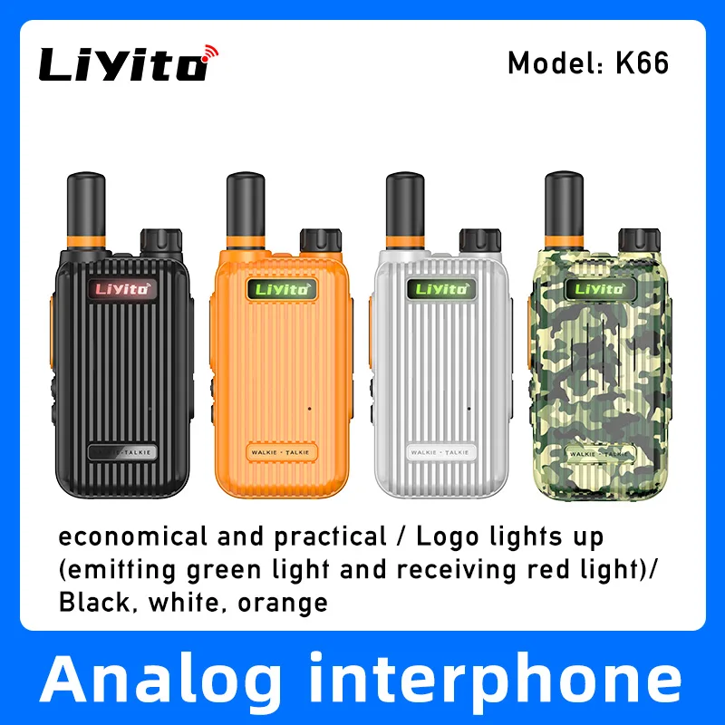 LiYiTo K66 Handheld Wireless Communication Two Way Radio Both Analog Mini Walkie Talkies for Kids Ham Radio
