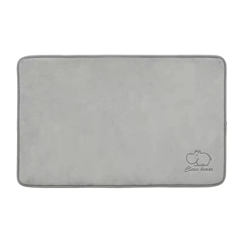 Custom Eco-Friendly Coral Velvet Bath Mat 38D Memory Foam with 2.5cm Thickened Quick Dry SBR Laser Logo Top Luxury Home Bathroom