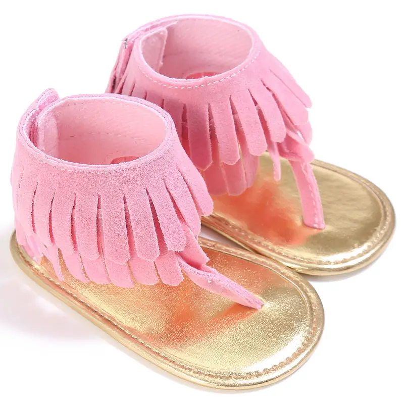 Мягкие плоские тапочки с бахромой, многоцветные домашние сандалии принцессы для малышей, гарантия качества