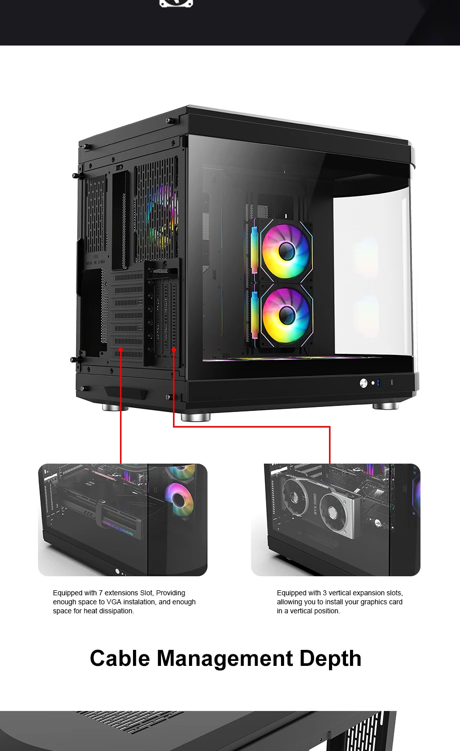 New Fashion Design Micro Atx Pc Case Water Cooling Full Tempered Glass