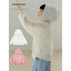 YOEHYAUL CD1849 4-15T Summer Anti-UV Big Kids Girl Sun-protection Jacket Child Custom Logo Hooded Sun Protective Clothing Jacket