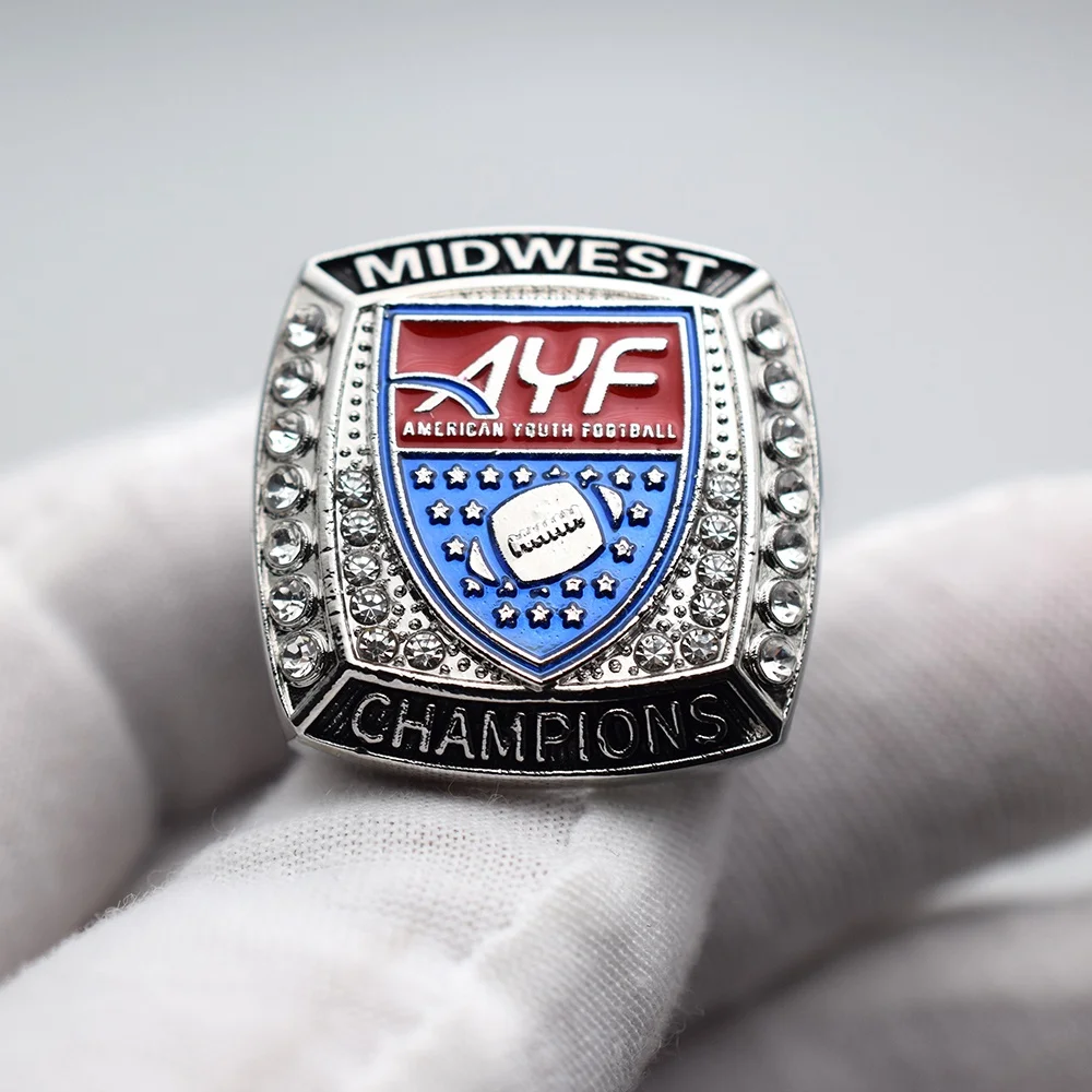 Custom Logo Name FLAG Soccer Championship Ring AYF Cheerleader
